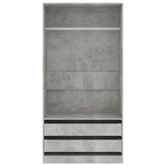 Garde-robe Gris béton 100x50x200 cm Bois d'ingénierie – Image 2
