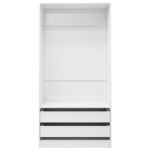 Garde-robe Blanc brillant 100x50x200 cm Bois d'ingénierie – Image 2