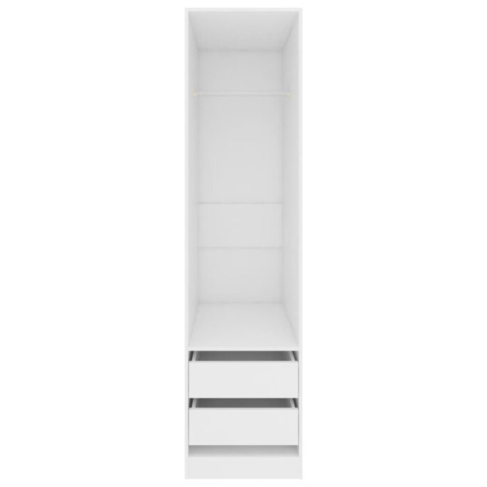 Garde-robe avec tiroirs Blanc 50x50x200 cm Bois d'ingénierie – Image 2