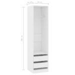 Garde-robe avec tiroirs Blanc 50x50x200 cm Bois d'ingénierie – Image 4