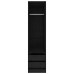 Garde-robe avec tiroirs Noir 50x50x200 cm Bois d'ingénierie – Image 2
