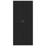 Garde-robe Noir 80x52x180 cm Bois d’ingénierie – Image 4