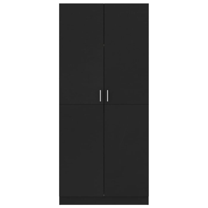 Garde-robe Noir 80x52x180 cm Bois d’ingénierie – Image 4