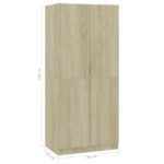 Garde-robe Chêne sonoma 80x52x180 cm Bois d’ingénierie – Image 6