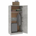 Garde-robe Gris béton 80x52x180 cm Bois d’ingénierie – Image 2