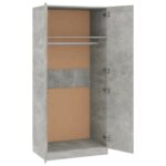 Garde-robe Gris béton 80x52x180 cm Bois d’ingénierie – Image 3