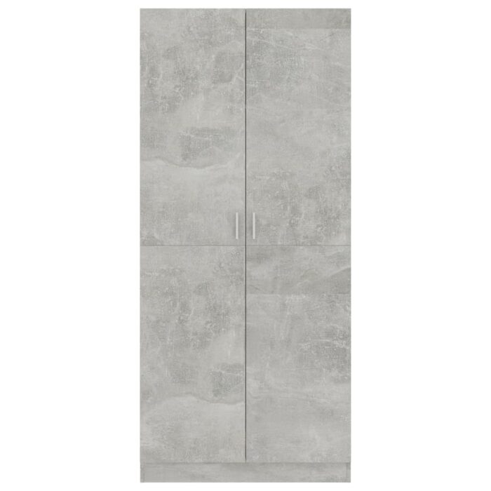 Garde-robe Gris béton 80x52x180 cm Bois d’ingénierie – Image 4