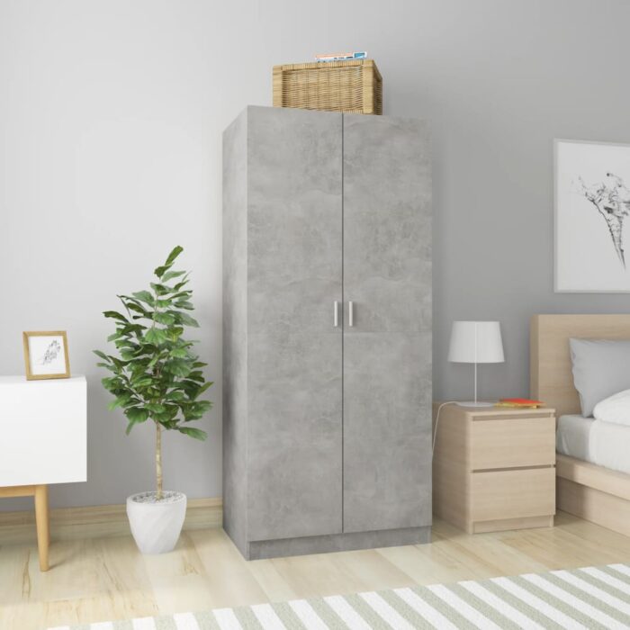VXL8719883740225_m_en_hd_1.jpg Garde-robe Gris béton 80x52x180 cm Bois d’ingénierie – Image 1