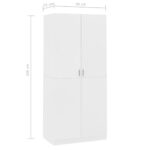 Garde-robe Blanc 90x52x200 cm Bois d’ingénierie – Image 6
