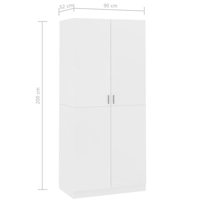 VXL8719883740270_g_en_hd_6.jpg Garde-robe Blanc 90x52x200 cm Bois d’ingénierie – Image 6