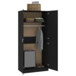 Garde-robe Noir 90x52x200 cm Bois d’ingénierie – Image 2