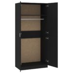 Garde-robe Noir 90x52x200 cm Bois d’ingénierie – Image 3