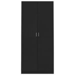 Garde-robe Noir 90x52x200 cm Bois d’ingénierie – Image 4