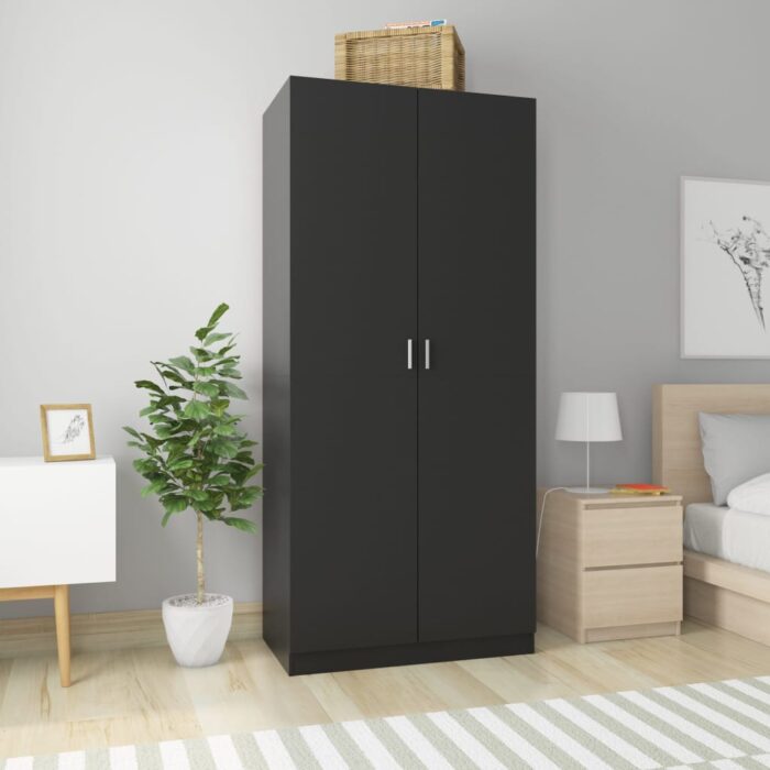 VXL8719883740287_m_en_hd_1.jpg Garde-robe Noir 90x52x200 cm Bois d’ingénierie – Image 1