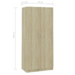 Garde-robe Chêne sonoma 90x52x200 cm Bois d’ingénierie – Image 6