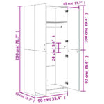 Garde-robe Chêne sonoma 90x52x200 cm Bois d’ingénierie – Image 7