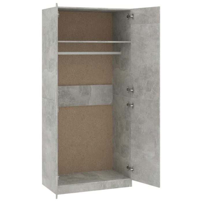 Garde-robe Gris béton 90x52x200 cm Bois d’ingénierie – Image 3