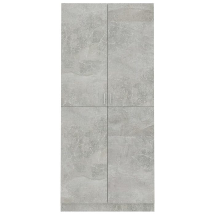 Garde-robe Gris béton 90x52x200 cm Bois d’ingénierie – Image 4