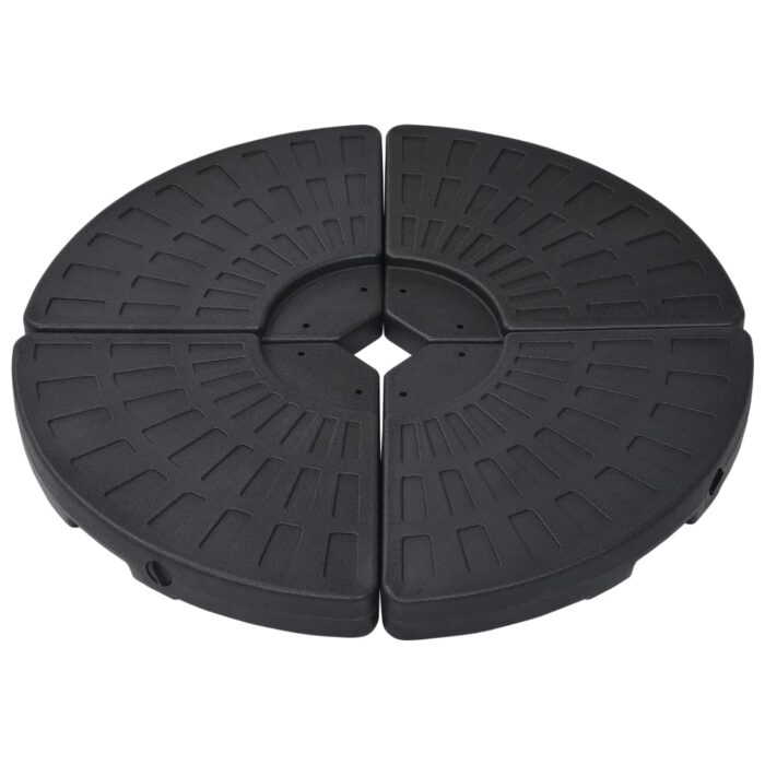 Socle de parasol en forme d'éventail 4 pcs Noir – Image 1
