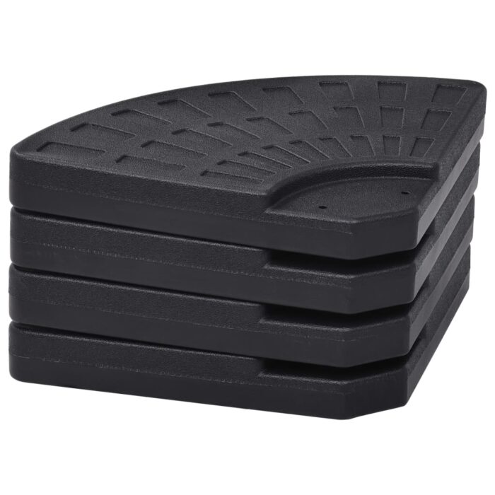 Socle de parasol en forme d'éventail 4 pcs Noir – Image 2