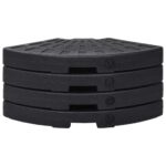 Socle de parasol en forme d'éventail 4 pcs Noir – Image 3