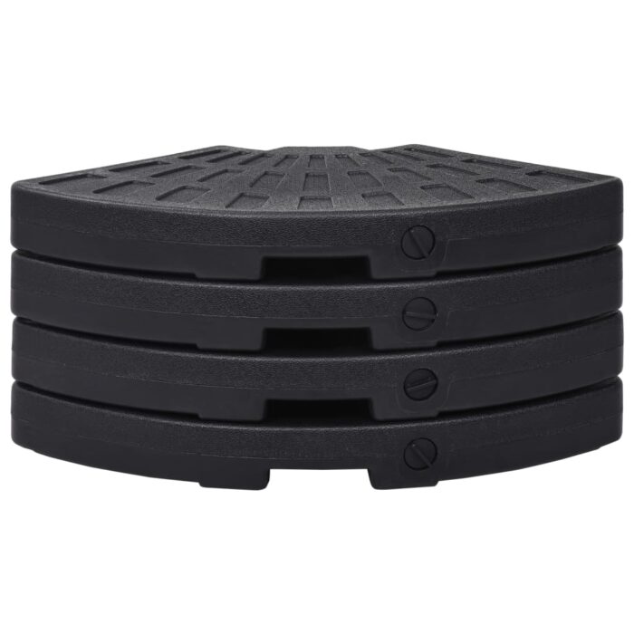 Socle de parasol en forme d'éventail 4 pcs Noir – Image 3