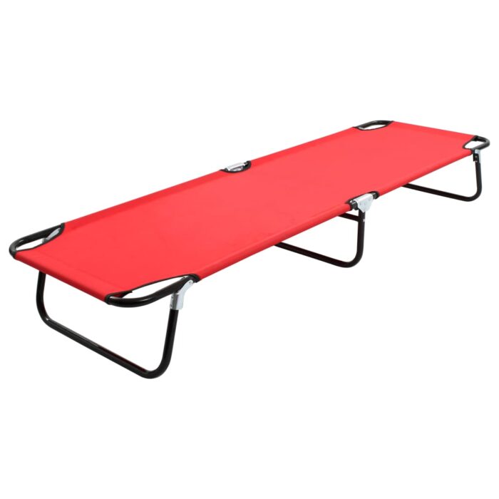 Chaise longue pliable Rouge Acier – Image 1