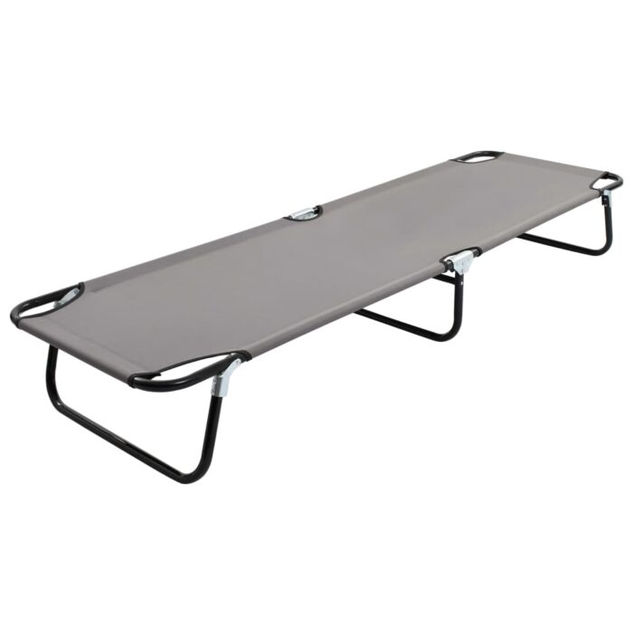 Chaise longue pliable gris Acier – Image 1