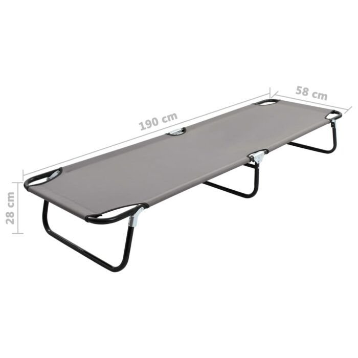 Chaise longue pliable gris Acier – Image 8