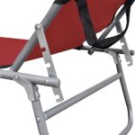 Chaise longue pliable avec auvent Rouge Aluminium – Image 4