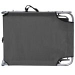 Chaise longue pliable avec auvent Gris Aluminium – Image 3