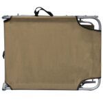 Chaise longue pliable avec auvent Taupe Aluminium – Image 3