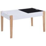 Ensemble de table et chaises pour enfants 3 pcs Noir et blanc – Image 3