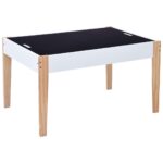 Ensemble de table et chaises pour enfants 3 pcs Noir et blanc – Image 4
