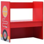 Jeu de table et chaises d'enfants 3 pcs Camion de pompiers Bois – Image 11