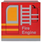 Jeu de table et chaises d'enfants 3 pcs Camion de pompiers Bois – Image 4