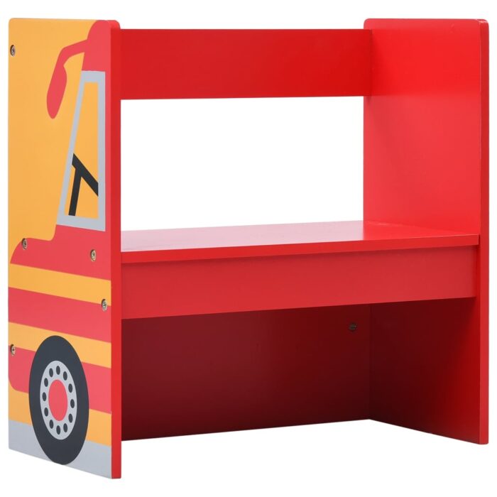Jeu de table et chaises d'enfants 3 pcs Camion de pompiers Bois – Image 6