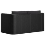 Canapés de jardin 2 pcs avec coussins Résine tressée Noir – Image 2