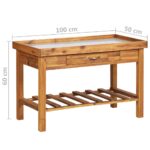 Table de jardin avec dessus en zinc Bois solide d'acacia – Image 6