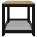 Table basse Marron clair et noir 90x45x45 cm MDF et fer – Image 2