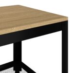 Table basse Marron clair et noir 90x45x45 cm MDF et fer – Image 3
