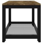 Table basse Marron foncé et noir 90x45x45 cm MDF et fer – Image 2