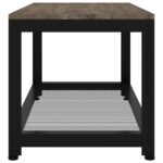 Table basse Gris et noir 90x45x45 cm MDF et fer – Image 2