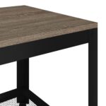 Table basse Gris et noir 90x45x45 cm MDF et fer – Image 3