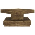 Table basse Marron foncé 60x60x35 cm MDF – Image 2