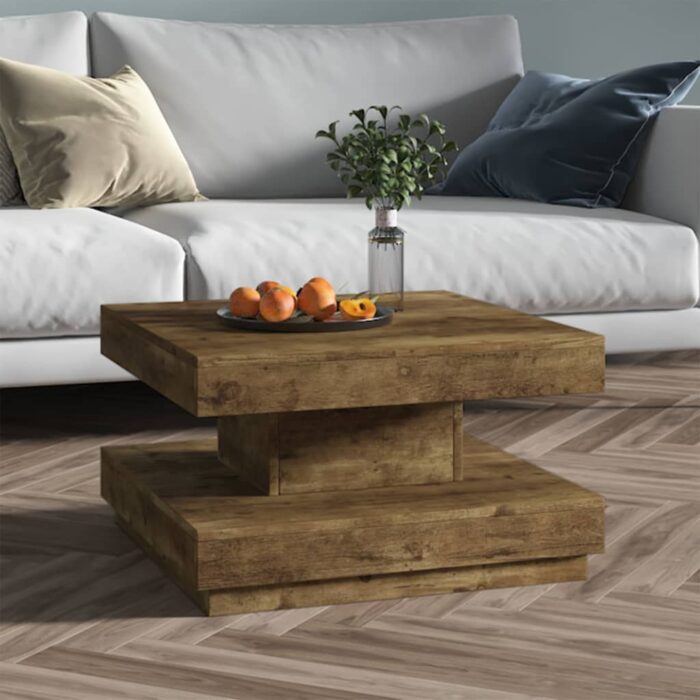 Table basse Marron foncé 60x60x35 cm MDF – Image 1