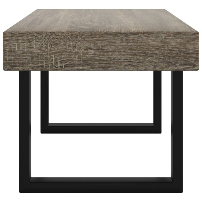Table basse Gris et noir 90x45x40 cm MDF et fer – Image 2