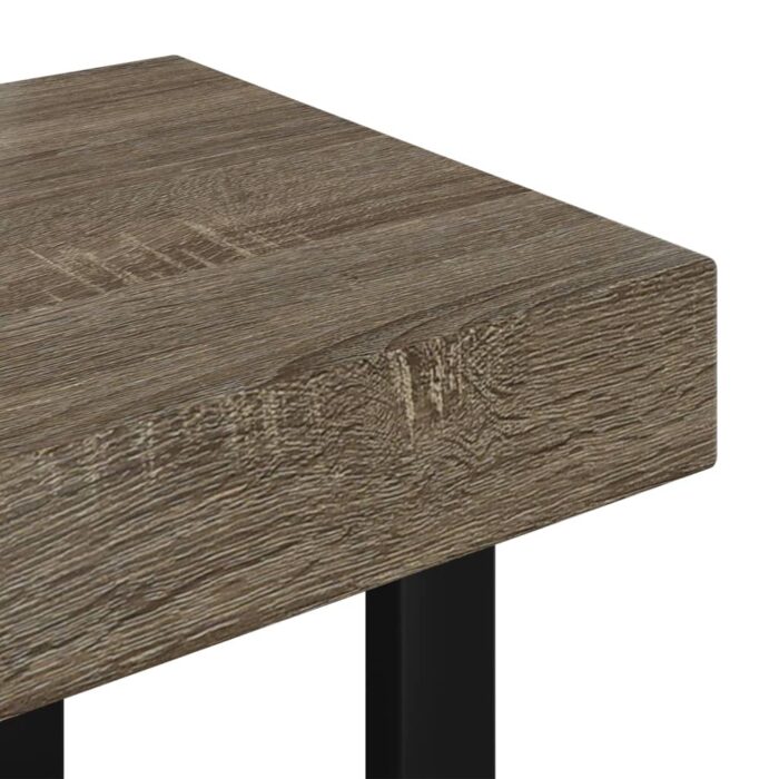 Table basse Gris et noir 90x45x40 cm MDF et fer – Image 3