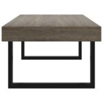 Table basse Gris et noir 120x60x40 cm MDF et fer – Image 2
