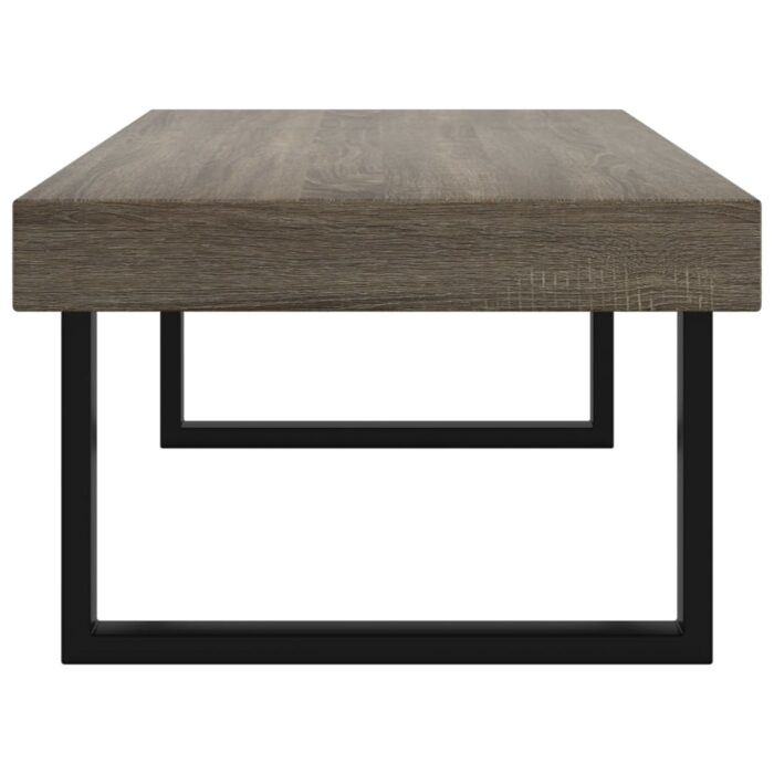 Table basse Gris et noir 120x60x40 cm MDF et fer – Image 2